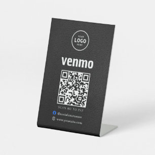 Venmo QR Code Payment Scan to Pay Business Logo Pedestal Sign