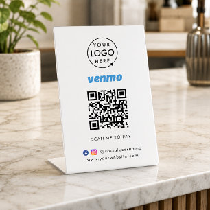 Venmo QR Code Payment   Scan to Pay Business Logo Pedestal Sign
