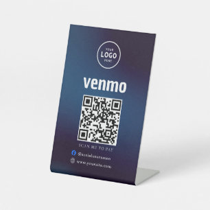 Venmo QR Code Payment   Scan to Pay Business Logo Pedestal Sign