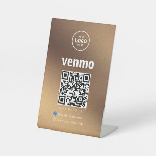 Venmo QR Code Payment   Scan to Pay Business Logo Pedestal Sign