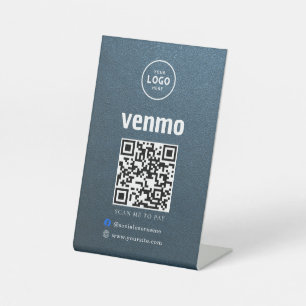 Venmo QR Code Payment Scan to Pay Business Logo Pedestal Sign