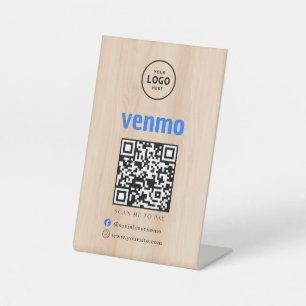Venmo QR Code Payment Scan to Pay Business Logo Pedestal Sign