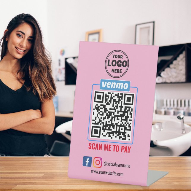 Venmo QR Code Payment | Wight Scan to Pay Business Pedestal Sign (Venmo QR Code Payment | Wight Scan to Pay Business Pedestal Sign)