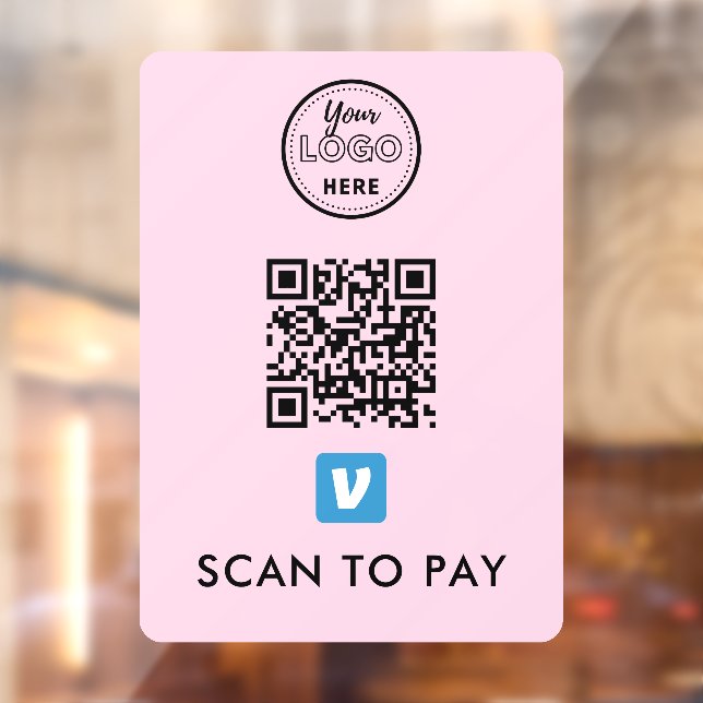 Venmo QR Code Scan to Pay Modern Logo Pink (Sheet 2)