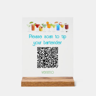 Venmo QR Code Tip Sign  