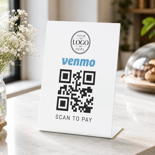 Venmo Scan to Pay Tabletop Display Pedestal Sign (Creator Uploaded)
