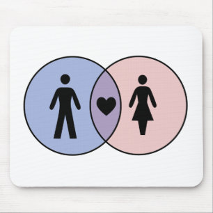 Venn Diagram Boy + Girl Mouse Pad