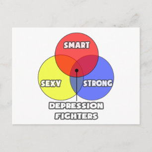 Venn Diagram .. Depression Fighters Postcard