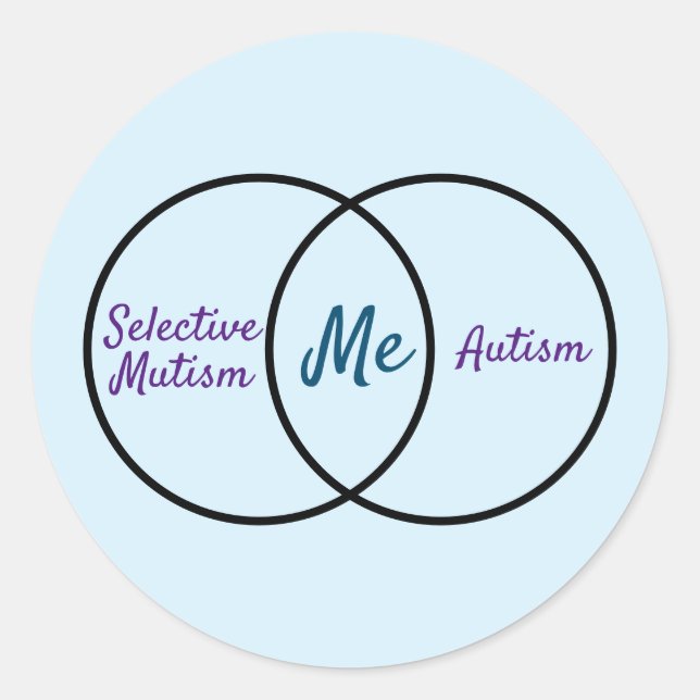 Venn diagram double diagnosis classic round sticker (Front)