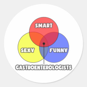 Venn Diagram .. Gastroenterologists Classic Round Sticker