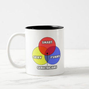 Venn Diagram .. Geriatricians Two-Tone Coffee Mug