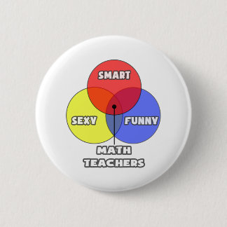 Venn Diagram .. Math Teachers 6 Cm Round Badge