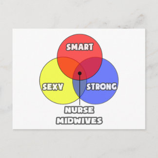 Venn Diagram .. Nurse Midwives Postcard