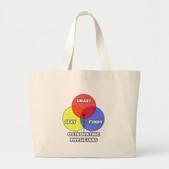 Venn Diagram .. Osteopathic Physicians Large Tote Bag (Front)
