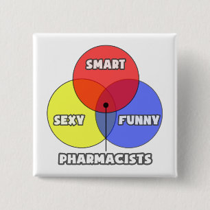 Venn Diagram .. Pharmacists 15 Cm Square Badge