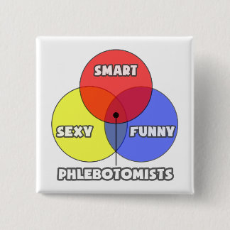 Venn Diagram .. Phlebotomists 15 Cm Square Badge