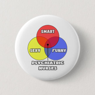 Venn Diagram .. Psychiatric Nurses 6 Cm Round Badge