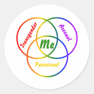 Venn diagram three identities classic round sticker
