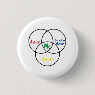 Venn diagram triple diagnosis 3 cm round badge