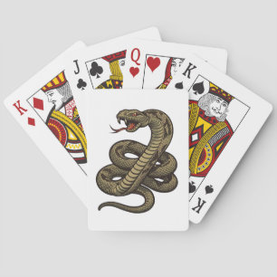 Venom Fury: Deadly Rattlesnake Strike Playing Cards