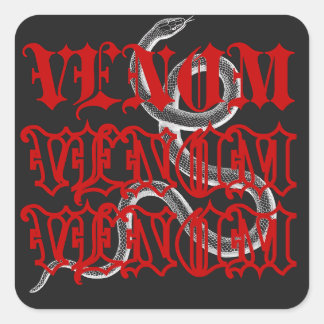Venom is the snake's weapon square sticker