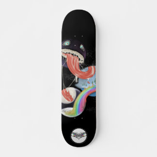 Venom look alike licking rainbow xmas world skateboard