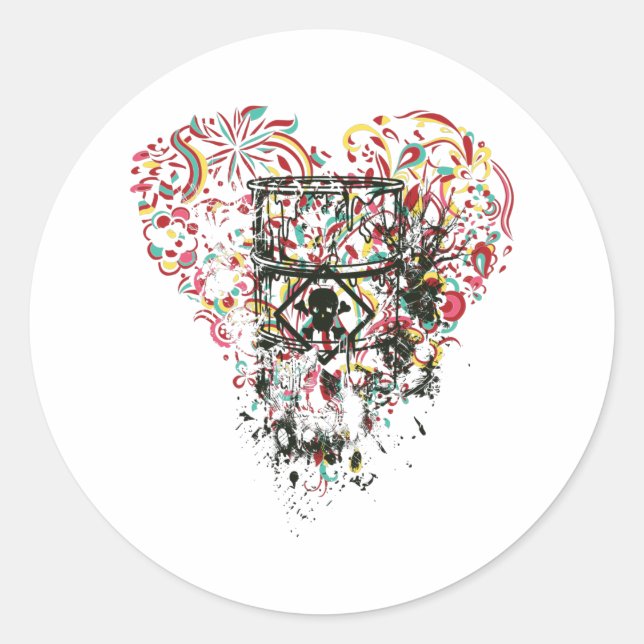 venom, modern art, pollutant, poison, toxin, classic round sticker (Front)