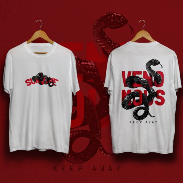 Venomous slogan with black cobra streetwear T-Shirt (Creator Uploaded)