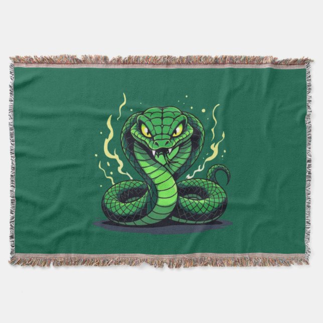 Venomous Snake – Danger and Precision Throw Blanket (Front)