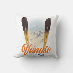 Vénosc, France Ski poster Cushion