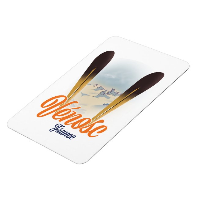 Vénosc, France Ski poster Magnet (Left Side)