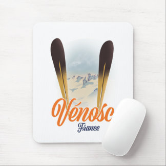Vénosc, France Ski poster Mouse Pad