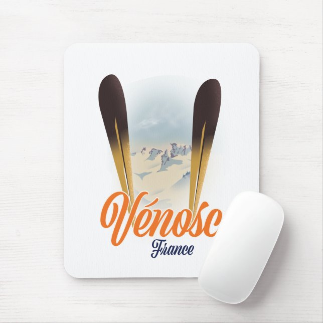 Vénosc, France Ski poster Mouse Pad (With Mouse)