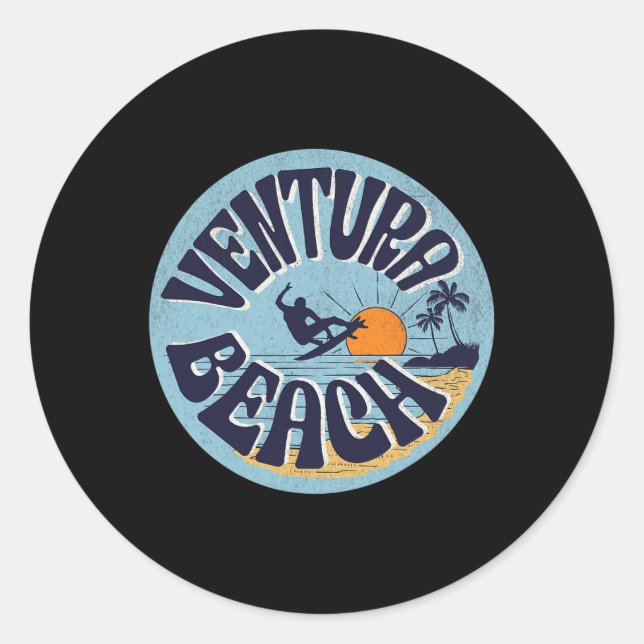Ventura Beach  Classic Round Sticker (Front)