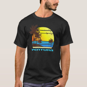 Ventura Beach Surf Sail Sunset Palms Ocean Vacay T-Shirt
