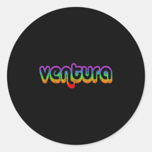 Ventura Beach Vintage Retro California Graphic T T Classic Round Sticker