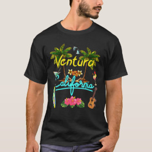 Ventura California Beach Summer Palm Surf Sun Set  T-Shirt