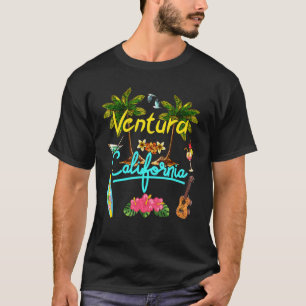 Ventura California Beach Summer Palm Surf Sun Set  T-Shirt