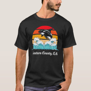 Ventura County CA Vintage Distressed Orca Killer W T-Shirt