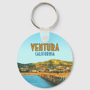 Ventura Pier Beach California Vintage Key Ring