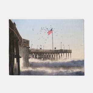 Ventura Pier Waves   El Nino Doormat