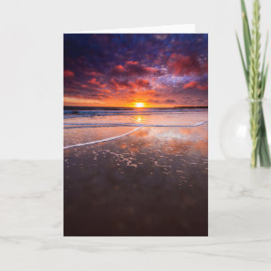Ventura State Beach At Sunset Card