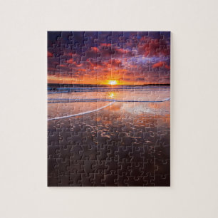Ventura State Beach At Sunset Jigsaw Puzzle