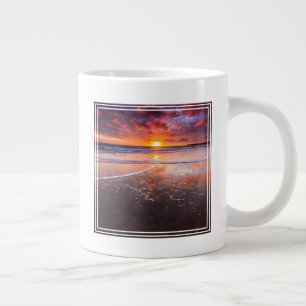 Ventura State Beach At Sunset Large Coffee Mug