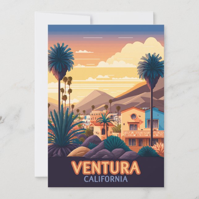 Ventura Sunset Mountains Southern California Retro (Front)