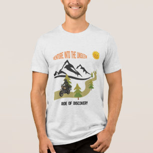 Venture Into The Unseen Motorcycle Outdoor Adventu Tri-Blend Shirt