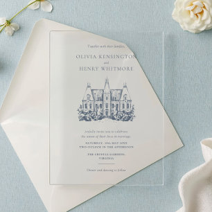 Venue Sketch Minimalist for Wedding Acrylic Invitations