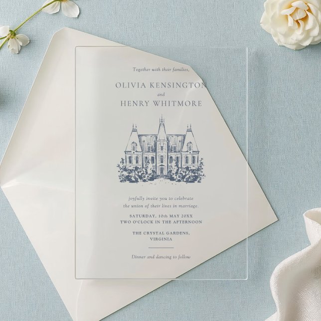 Venue Sketch Minimalist for Wedding Acrylic Invitations (Creator Uploaded)