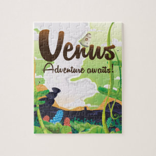 Venus Adventure Awaits! travel poster Jigsaw Puzzle