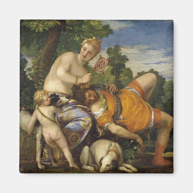 Venus and Adonis (by Paolo Veronese) Magnet (Front)